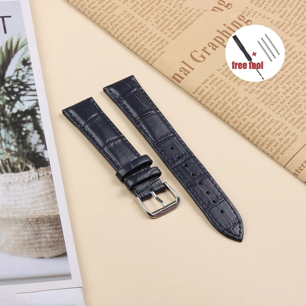 Crocodile Pattern Leather Watch Strap