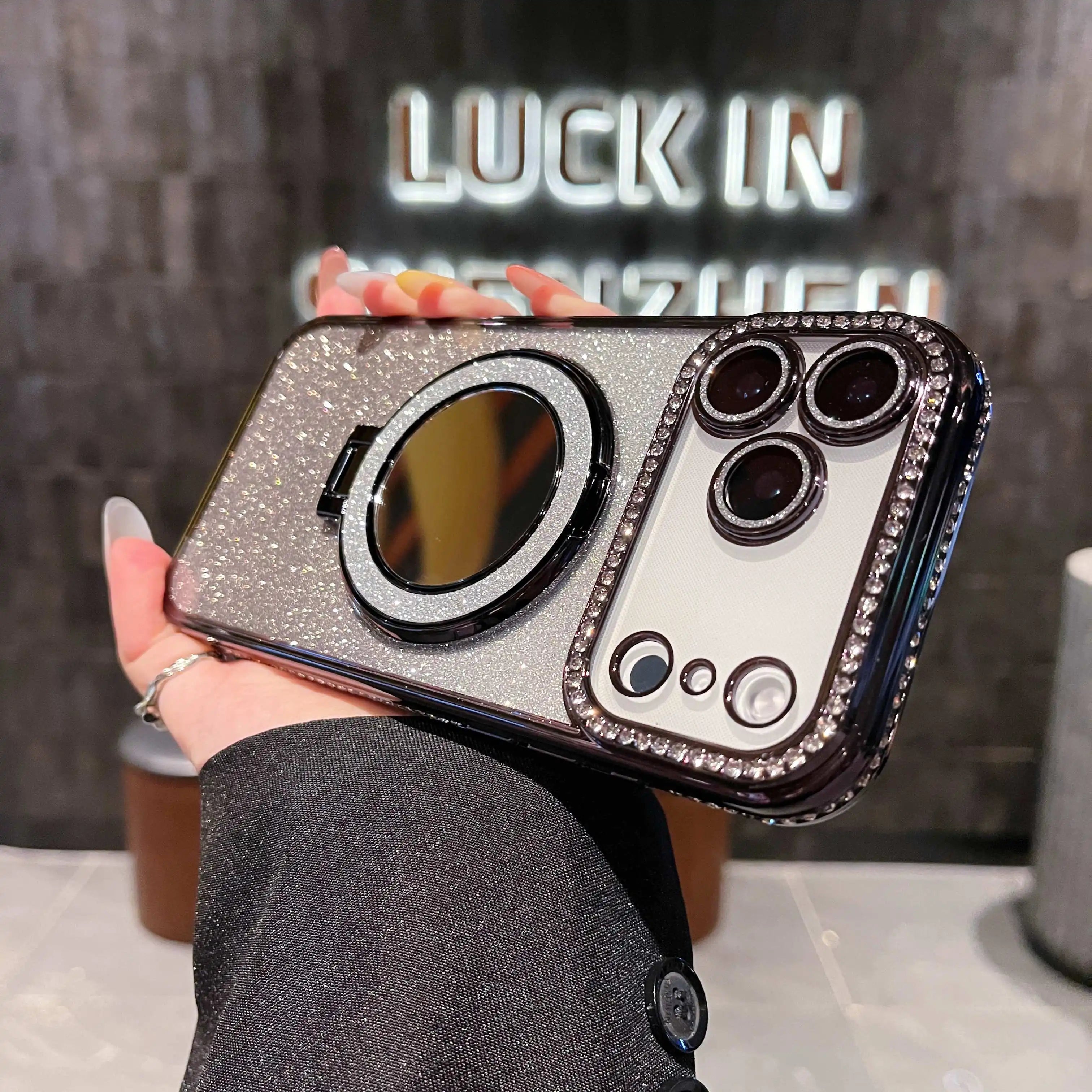 Fashion Glitter Diamond Mirror Case for iPhone 17 / 16 / 15 / 14 / 13 / 12 / 11 Pro Max