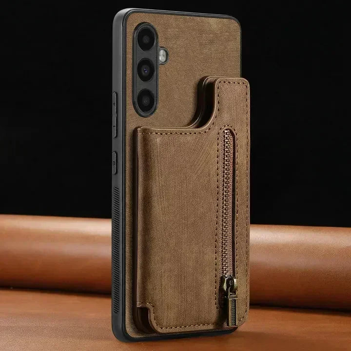 Zipper Wallet Leather Case for Samsung Galaxy A17/A54/A34/A36/A06/A16/A56 – Card Holder Flip Cover
