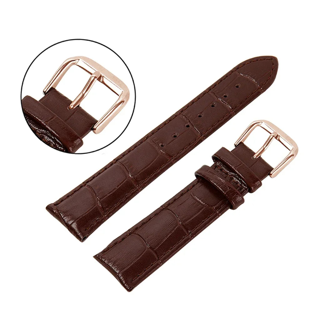 Crocodile Pattern Leather Watch Strap