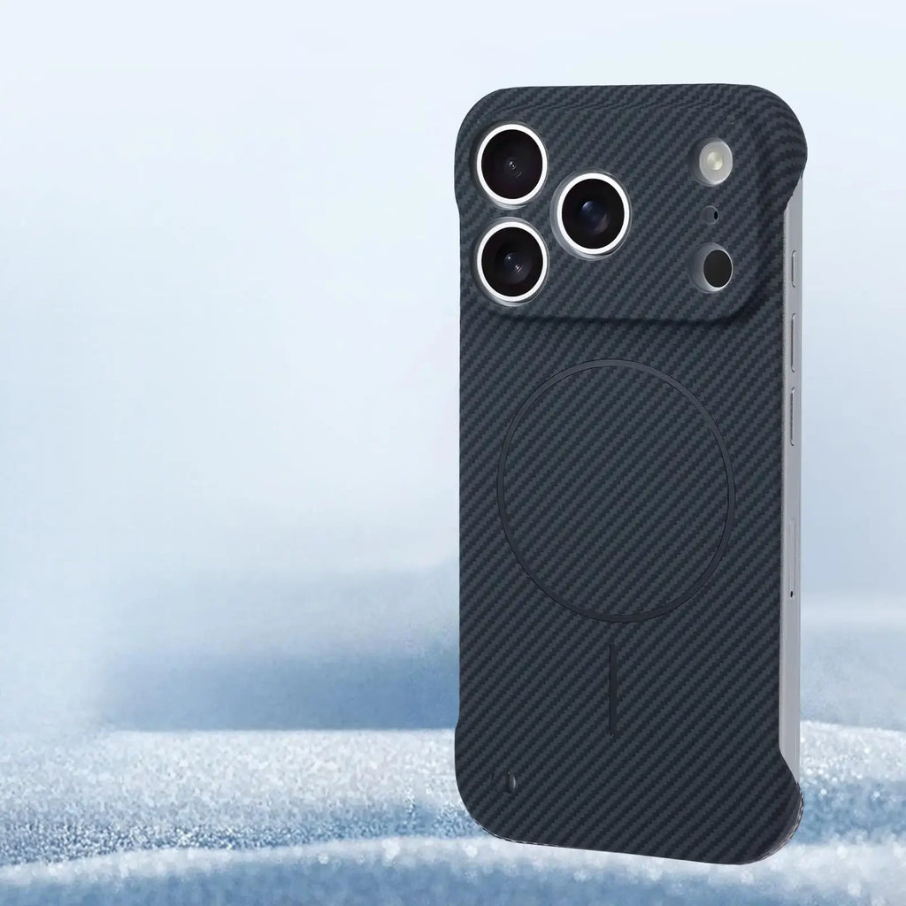 Carbon Fiber Texture Frameless Magsafe Case for iPhone 17 / 16 / 15 / 14 / 13 / 12 Plus / Pro Max