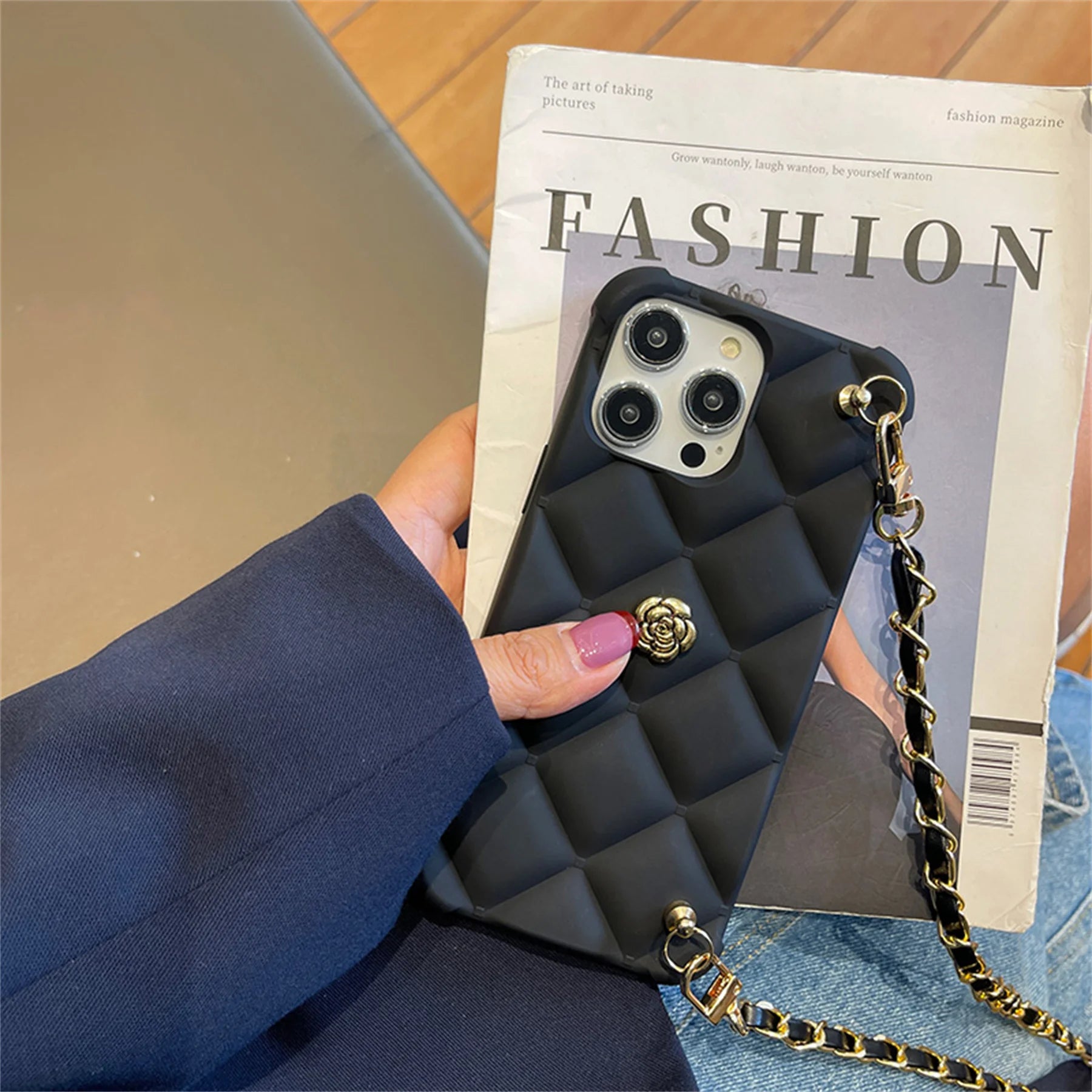 Crossbody Leather Necklace Case for iPhone