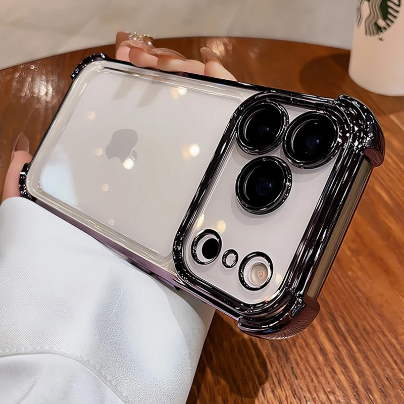 Luxury Electroplate Shockproof Transparent Magsafe Case for iPhone 11 / 12 / 13 / 14 / 15 / 16 / 17