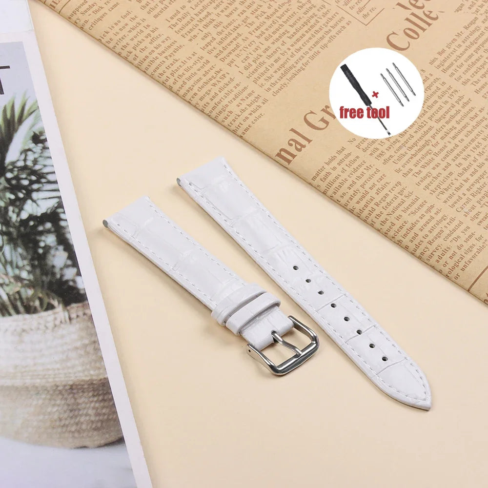 Crocodile Pattern Leather Watch Strap