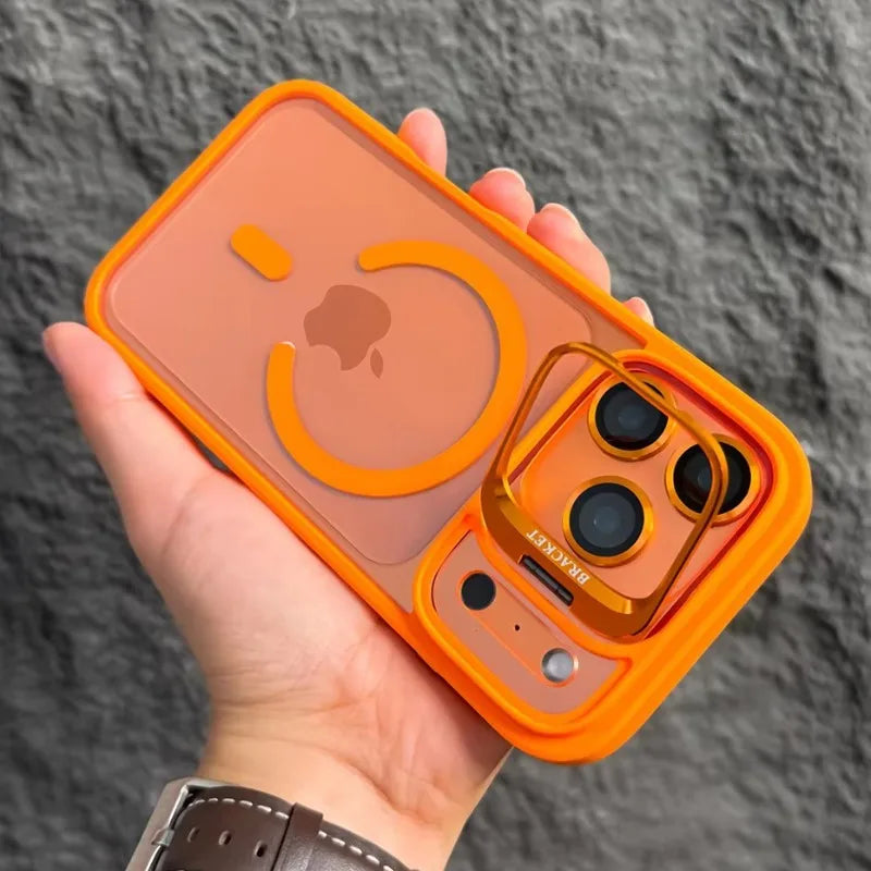 Shockproof Kickstand Orange Case for iPhone 17 / 16 / 15 / 14 / 13 Pro Max