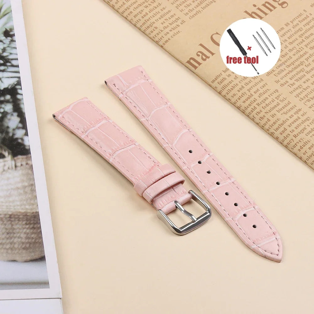 Crocodile Pattern Leather Watch Strap