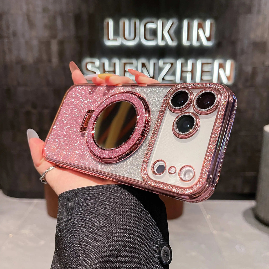 Fashion Glitter Diamond Mirror Case for iPhone 17 / 16 / 15 / 14 / 13 / 12 / 11 Pro Max