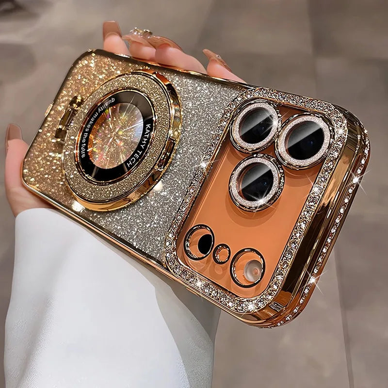 Glitter Magsafe Bracket Case for iPhone 17 / 16 / 15 / 14 / 13 / 12 / 11 Pro Max