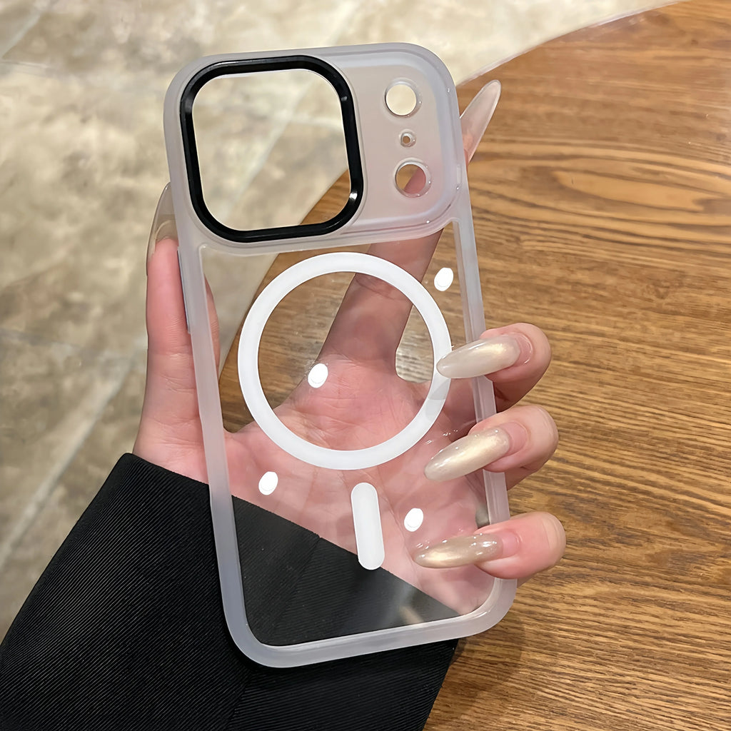 Transparent MagSafe Armor Case for iPhone 11–17 Series