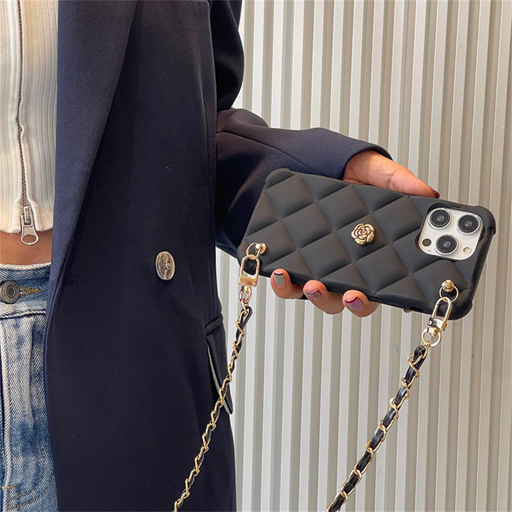 Crossbody Leather Necklace Case for iPhone