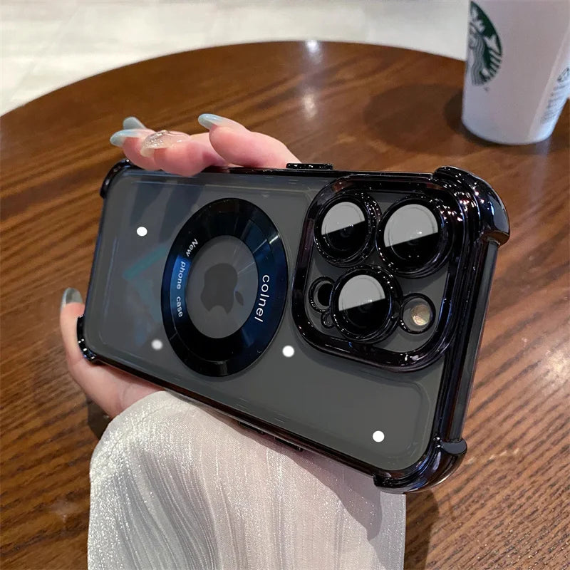 Magsafe Transparent Shockproof Armor Case for iPhone 17 / 16 / 15 / 14 / 13 / 12 / 11 Pro Max / 17 Air