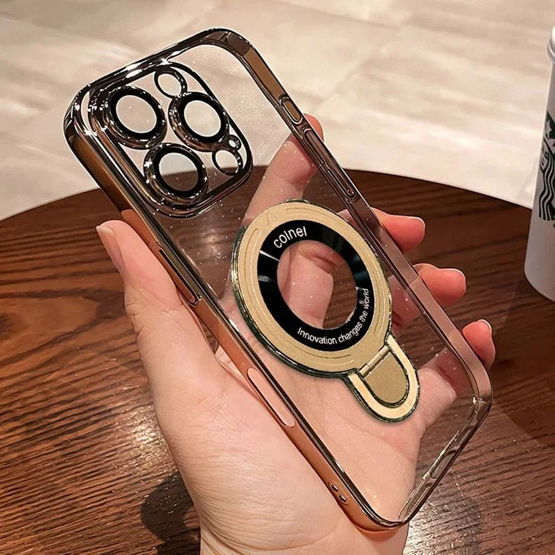 Glitter Magnetic Stand Magsafe Case for iPhone 13 / 14 / 15 / 16 / 17