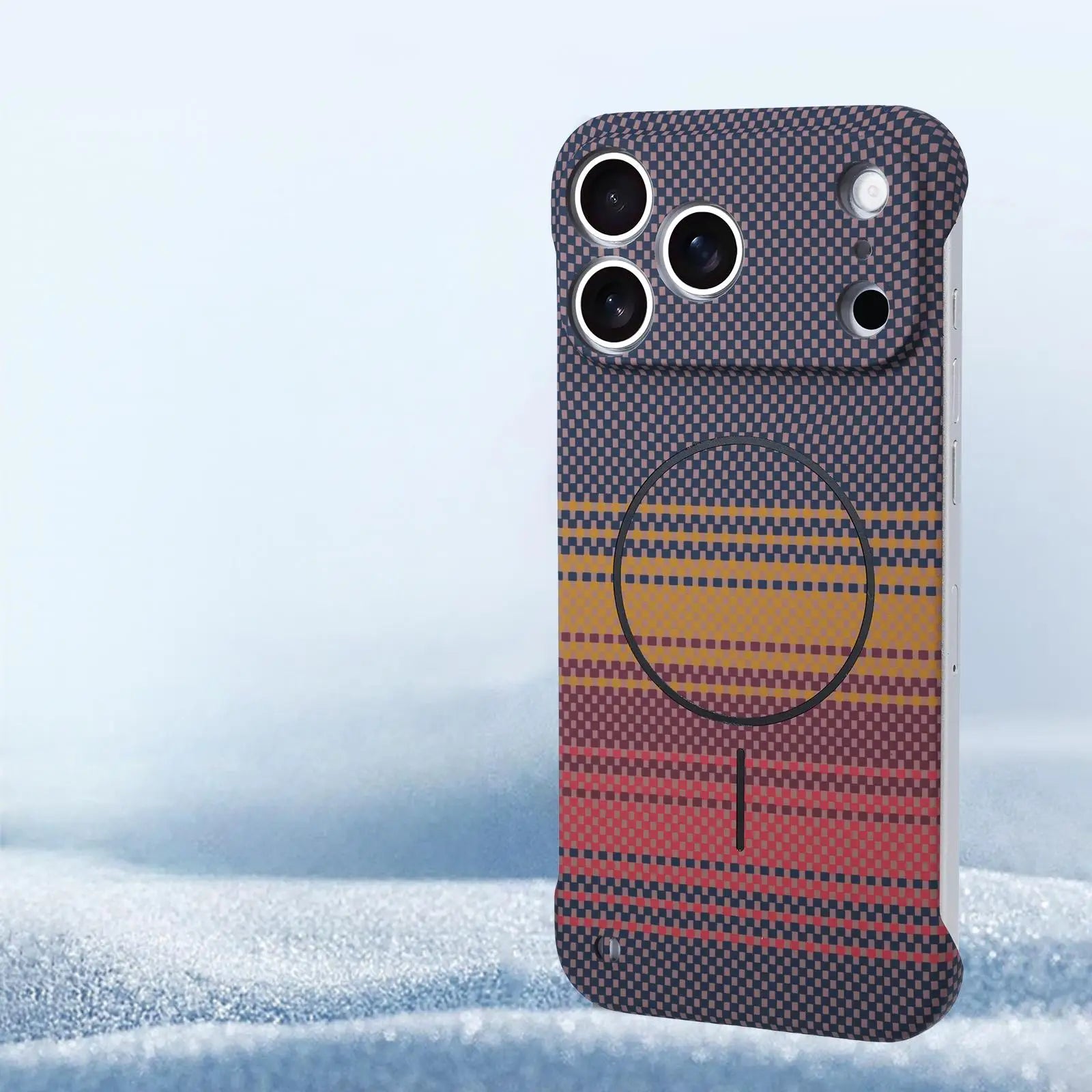 Carbon Fiber Texture Frameless Magsafe Case for iPhone 17 / 16 / 15 / 14 / 13 / 12 Plus / Pro Max