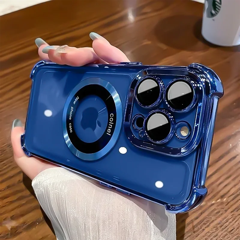 Magsafe Transparent Shockproof Armor Case for iPhone 17 / 16 / 15 / 14 / 13 / 12 / 11 Pro Max / 17 Air