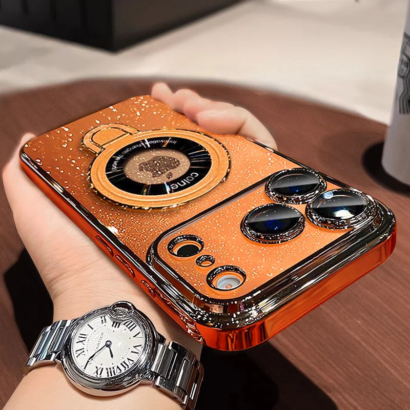 Glitter Magnetic Stand Magsafe Case for iPhone 13 / 14 / 15 / 16 / 17