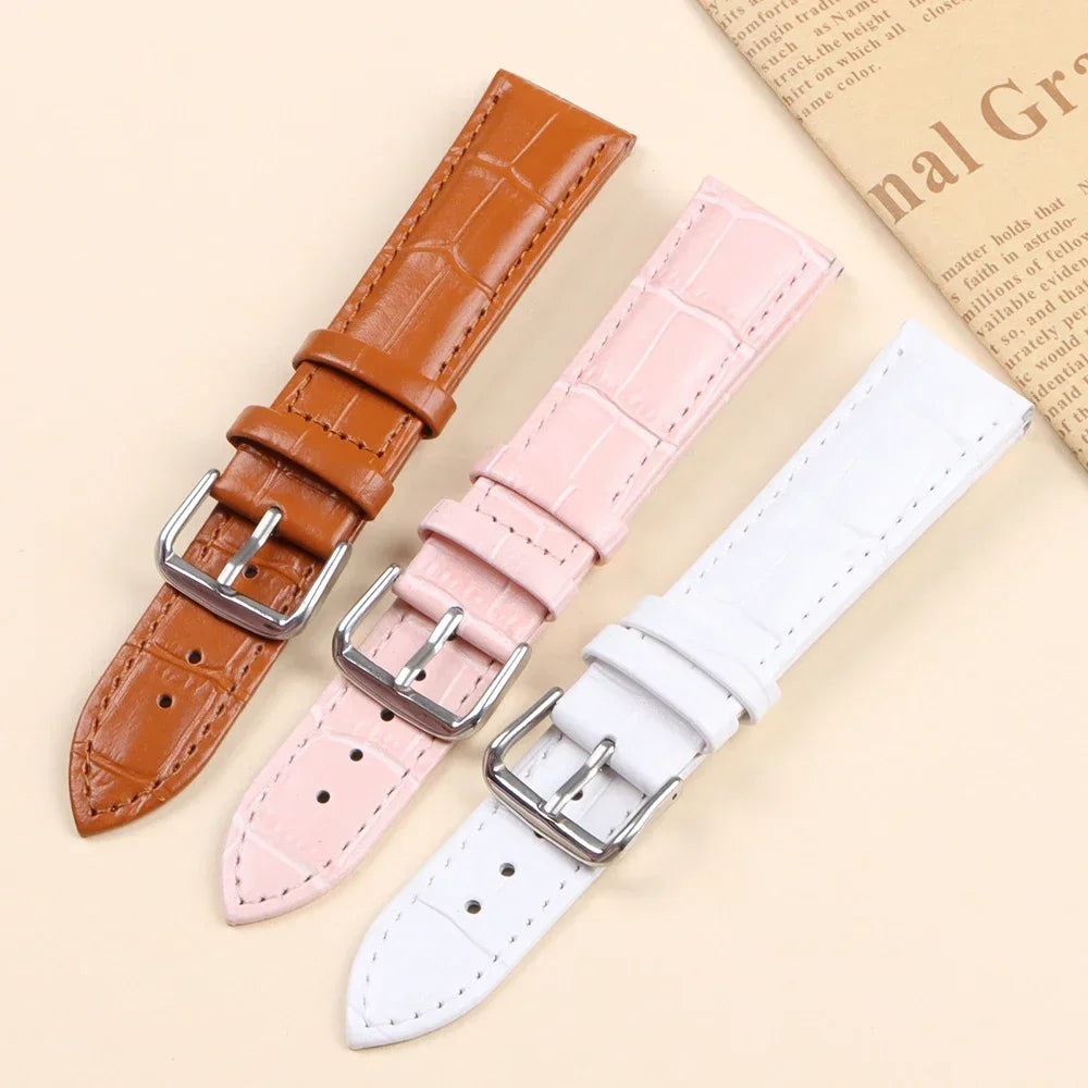 Crocodile Pattern Leather Watch Strap
