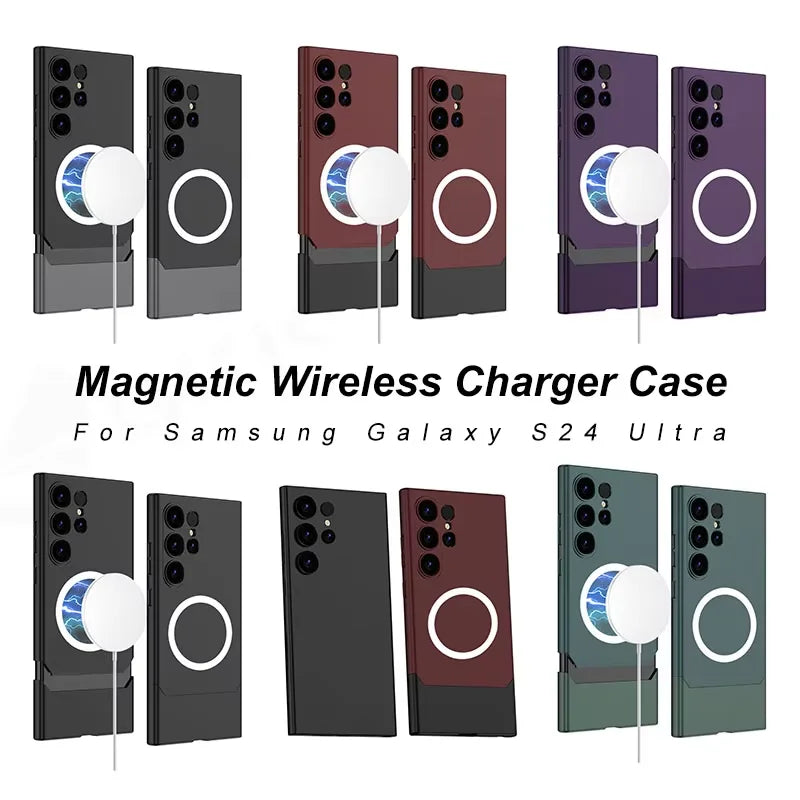 MagSafe Wireless Charging Shockproof Matte Hard Case for Samsung Galaxy S24 Ultra