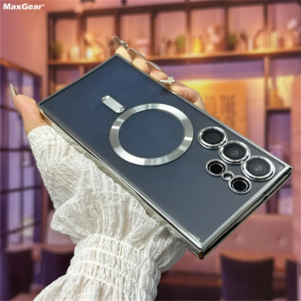 Magnetic Magsafe Metal Case For Samsung Galaxy S25 S24 S23 S22 S21 Series