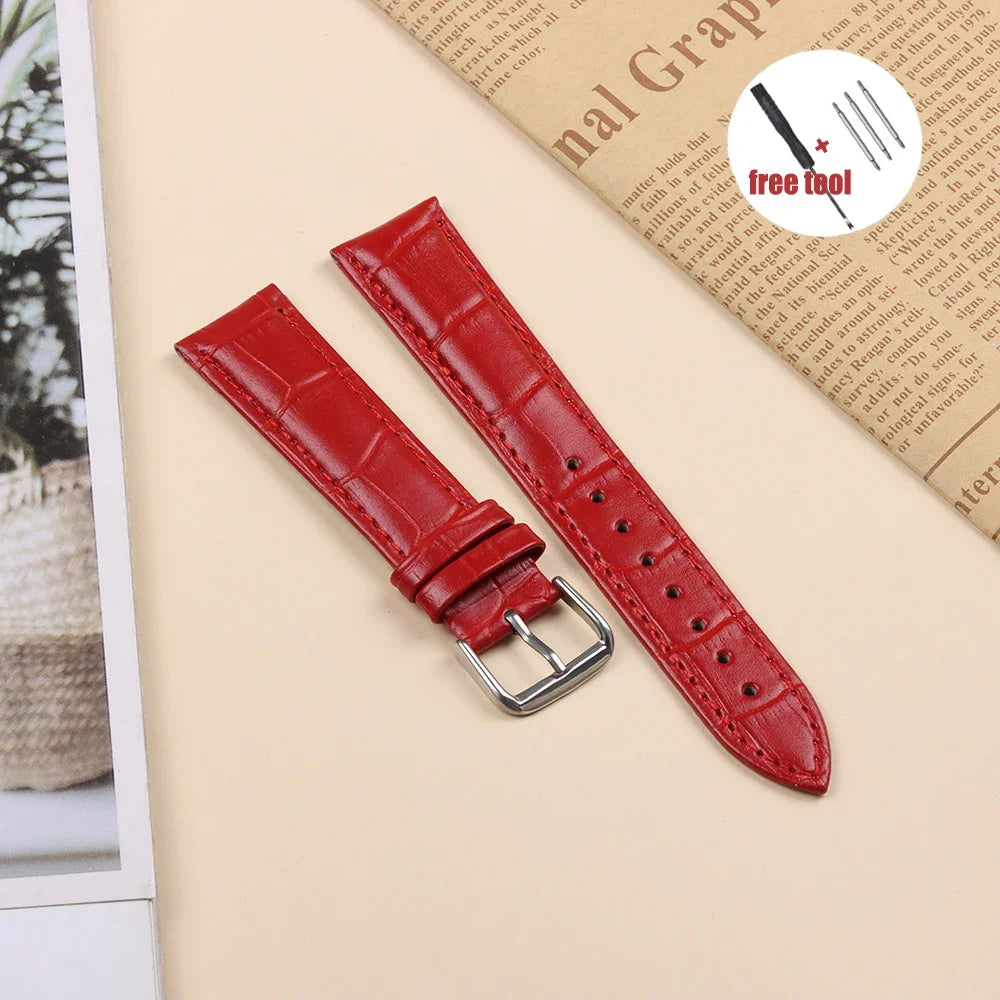 Crocodile Pattern Leather Watch Strap