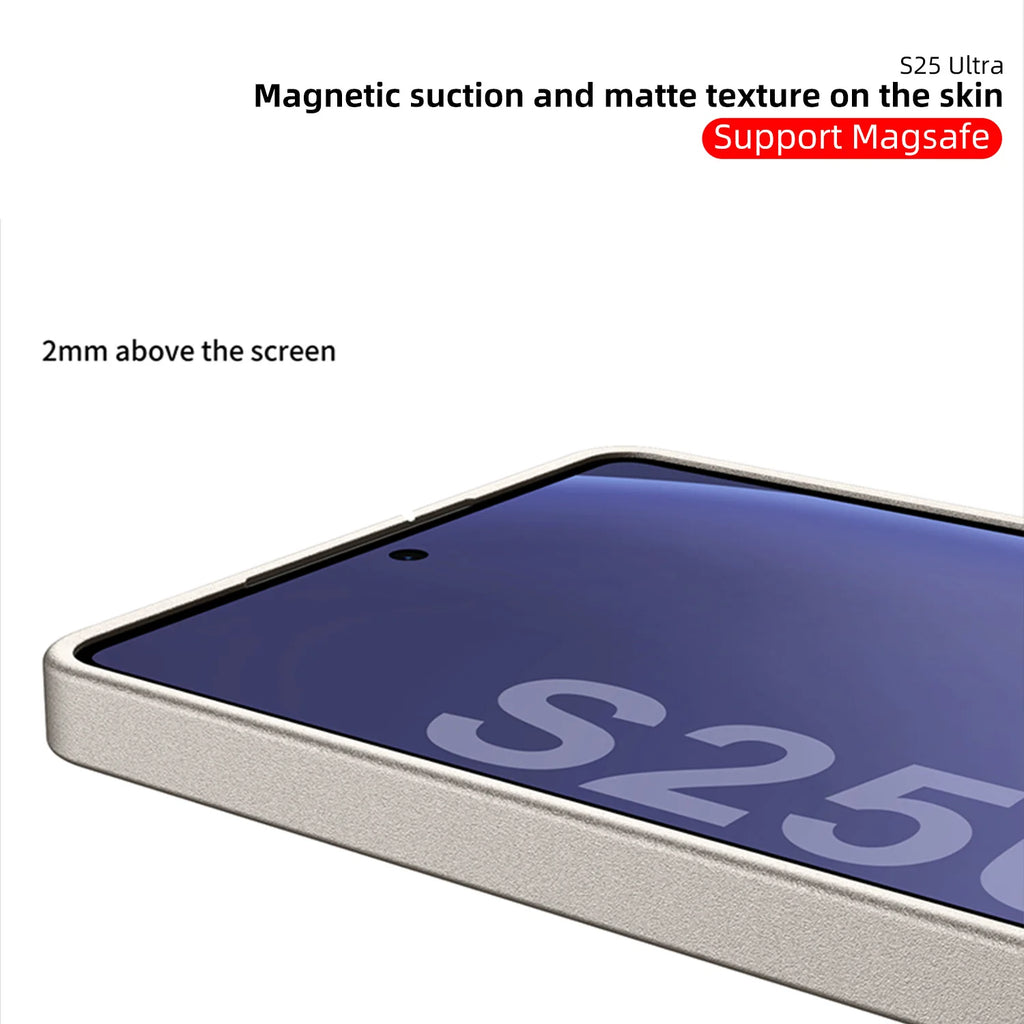 Metallic Matte MagSafe Leather Case for Samsung Galaxy S25/S24 Ultra