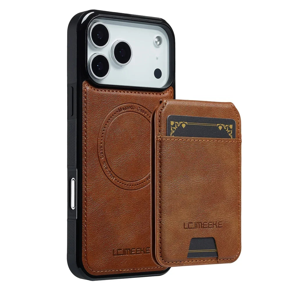 Detachable Card Magnetic Leather Phone Case for IPhone 17 Air 16E 16 15 14 11 Pro Max 13 12 Mini XS XR X 7 8 Plus Slot Wallet