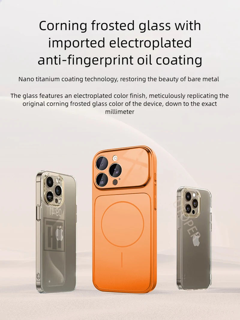 Luxury Magsafe Glass Frame Case for iPhone 13 / 14 / 15 / 16 / 17