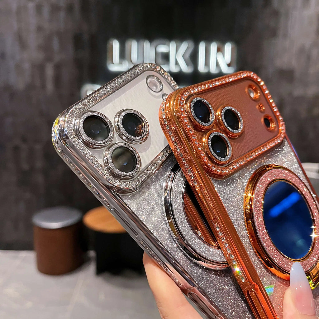 Fashion Glitter Diamond Mirror Case for iPhone 17 / 16 / 15 / 14 / 13 / 12 / 11 Pro Max