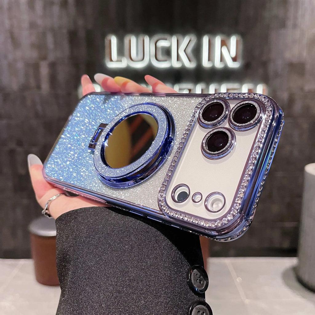 Fashion Glitter Diamond Mirror Case for iPhone 17 / 16 / 15 / 14 / 13 / 12 / 11 Pro Max