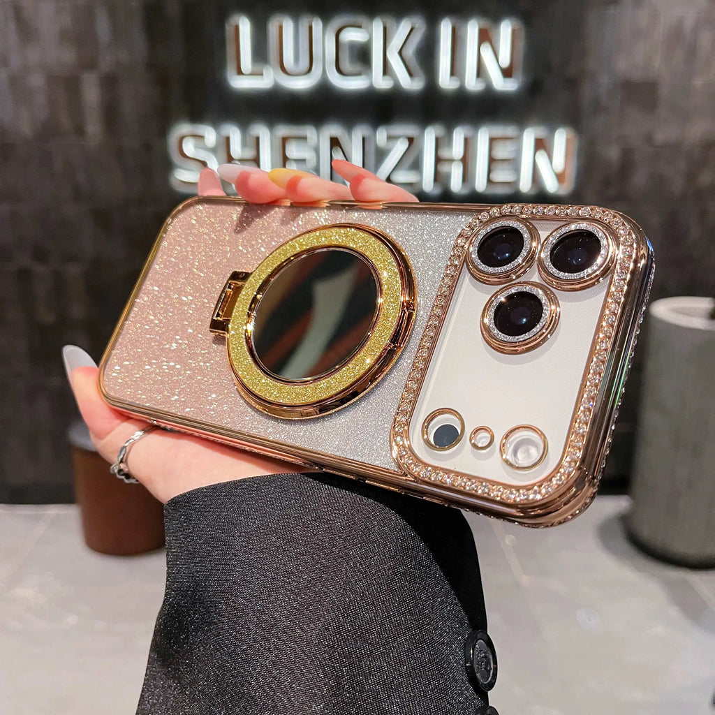 Fashion Glitter Diamond Mirror Case for iPhone 17 / 16 / 15 / 14 / 13 / 12 / 11 Pro Max