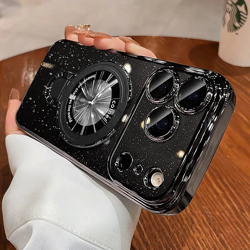 Glitter Magnetic Stand Magsafe Case for iPhone 13 / 14 / 15 / 16 / 17