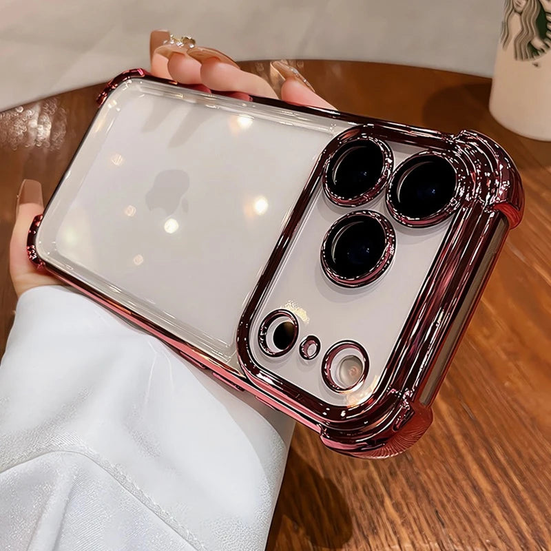 Luxury Electroplate Shockproof Transparent Magsafe Case for iPhone 11 / 12 / 13 / 14 / 15 / 16 / 17