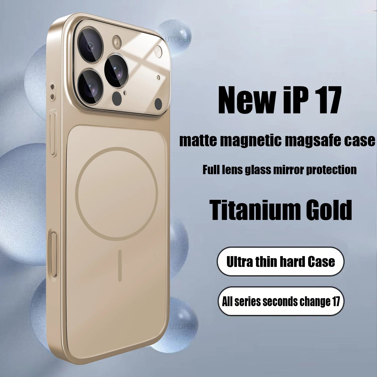 Luxury Magsafe Glass Frame Case for iPhone 13 / 14 / 15 / 16 / 17