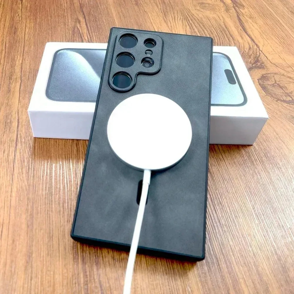 MagSafe Wireless Charging Leather Case for Samsung S24/S23/S22/S21 & Note 20 Series