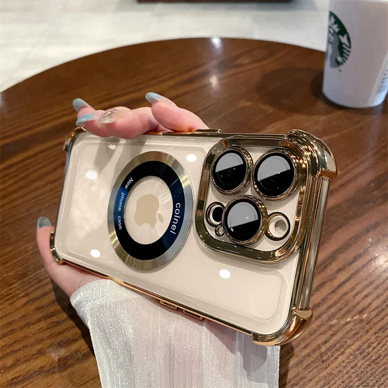 Magsafe Transparent Shockproof Armor Case for iPhone 17 / 16 / 15 / 14 / 13 / 12 / 11 Pro Max / 17 Air