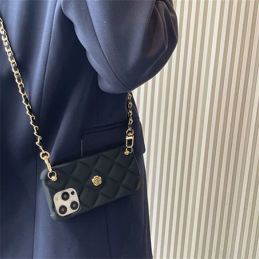 Crossbody Leather Necklace Case for iPhone