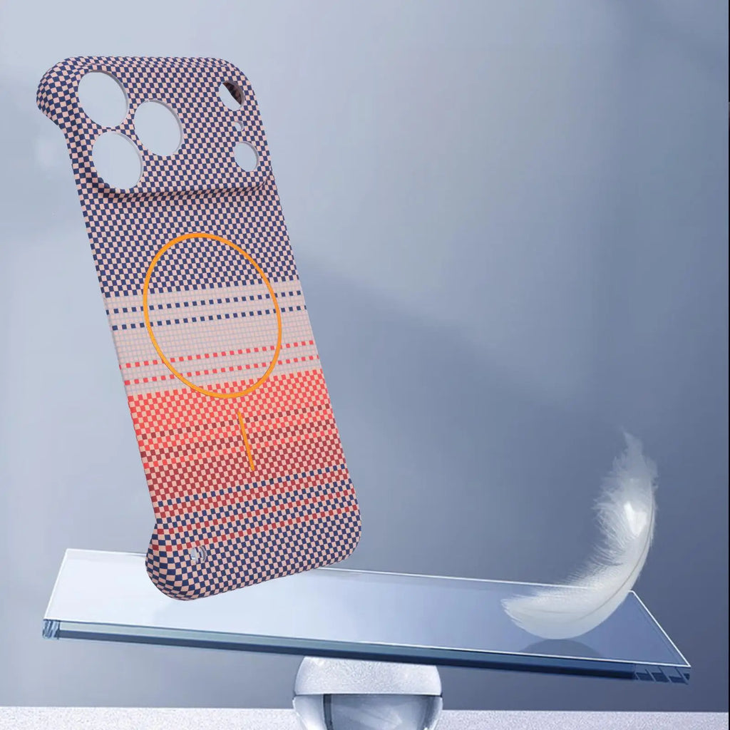 Carbon Fiber Texture Frameless Magsafe Case for iPhone 17 / 16 / 15 / 14 / 13 / 12 Plus / Pro Max