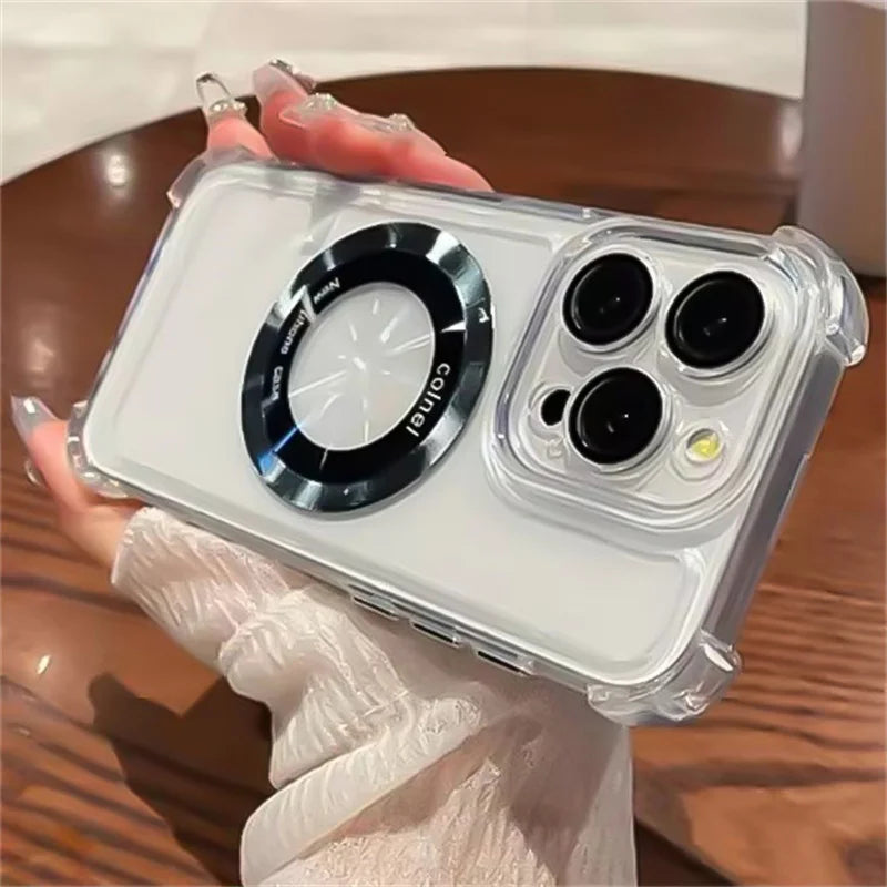 Magsafe Transparent Shockproof Armor Case for iPhone 17 / 16 / 15 / 14 / 13 / 12 / 11 Pro Max / 17 Air
