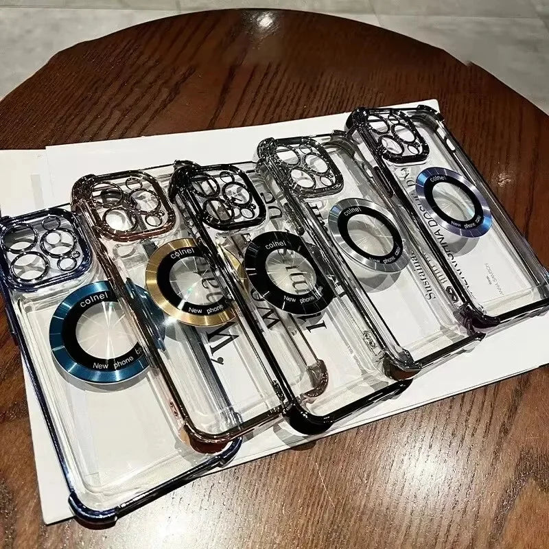 Magsafe Transparent Shockproof Armor Case for iPhone 17 / 16 / 15 / 14 / 13 / 12 / 11 Pro Max / 17 Air