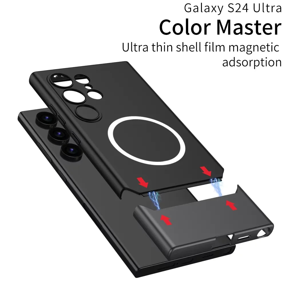 MagSafe Wireless Charging Shockproof Matte Hard Case for Samsung Galaxy S24 Ultra