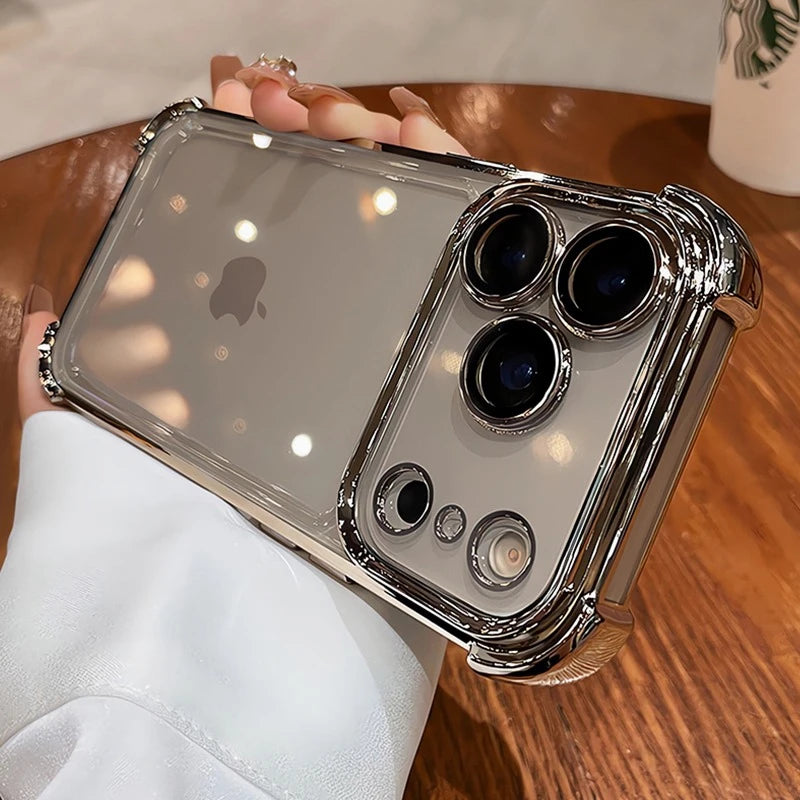 Luxury Electroplate Shockproof Transparent Magsafe Case for iPhone 11 / 12 / 13 / 14 / 15 / 16 / 17