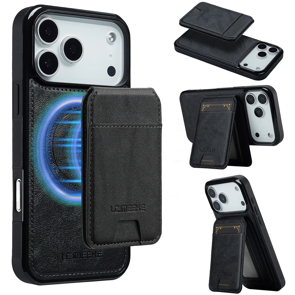 Detachable Card Magnetic Leather Phone Case for IPhone 17 Air 16E 16 15 14 11 Pro Max 13 12 Mini XS XR X 7 8 Plus Slot Wallet