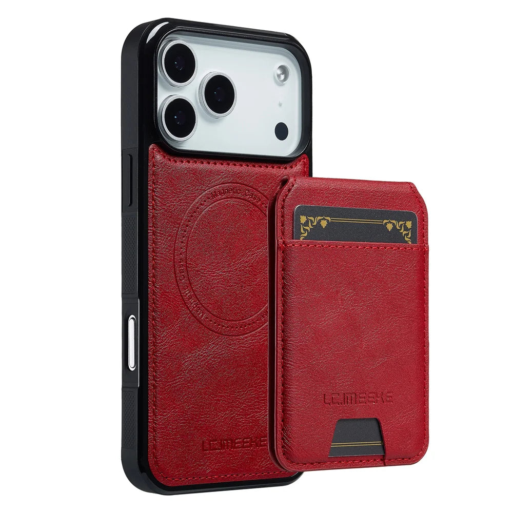 Detachable Card Magnetic Leather Phone Case for IPhone 17 Air 16E 16 15 14 11 Pro Max 13 12 Mini XS XR X 7 8 Plus Slot Wallet
