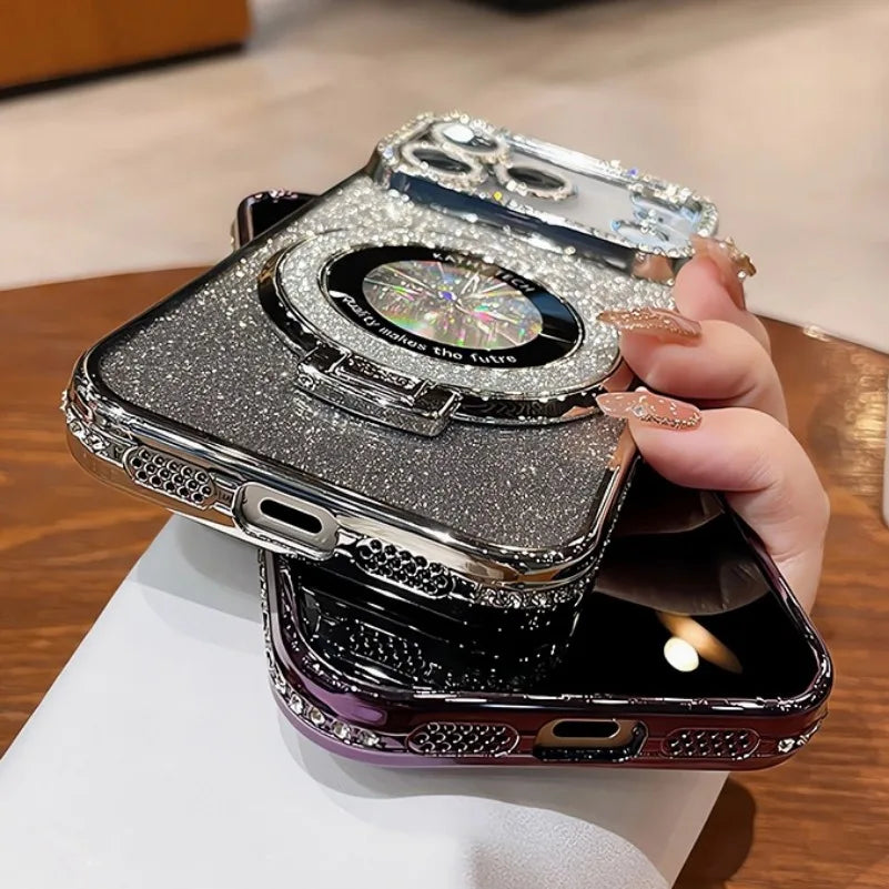Glitter Magsafe Bracket Case for iPhone 17 / 16 / 15 / 14 / 13 / 12 / 11 Pro Max