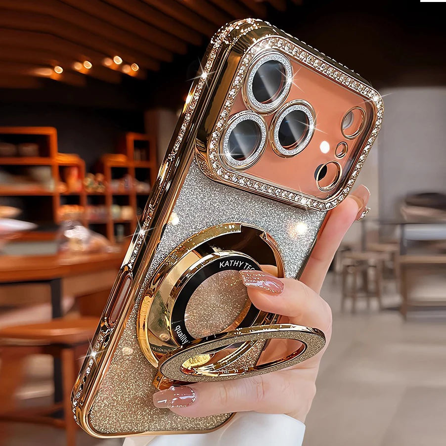 Glitter Magsafe Bracket Case for iPhone 17 / 16 / 15 / 14 / 13 / 12 / 11 Pro Max