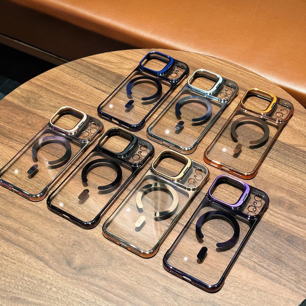 Luxury Plating Broderless Ultra Thin Magsafe Case for iPhone 17 16 15 14