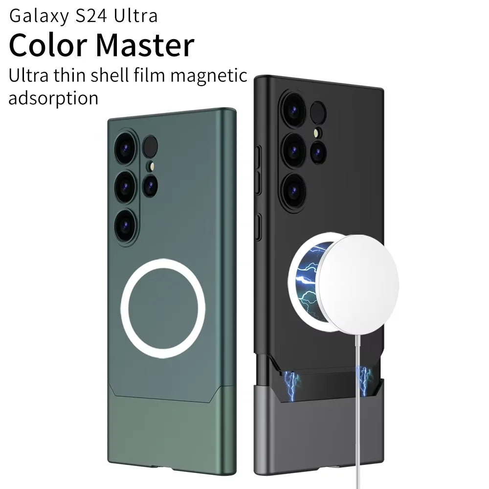 MagSafe Wireless Charging Shockproof Matte Hard Case for Samsung Galaxy S24 Ultra