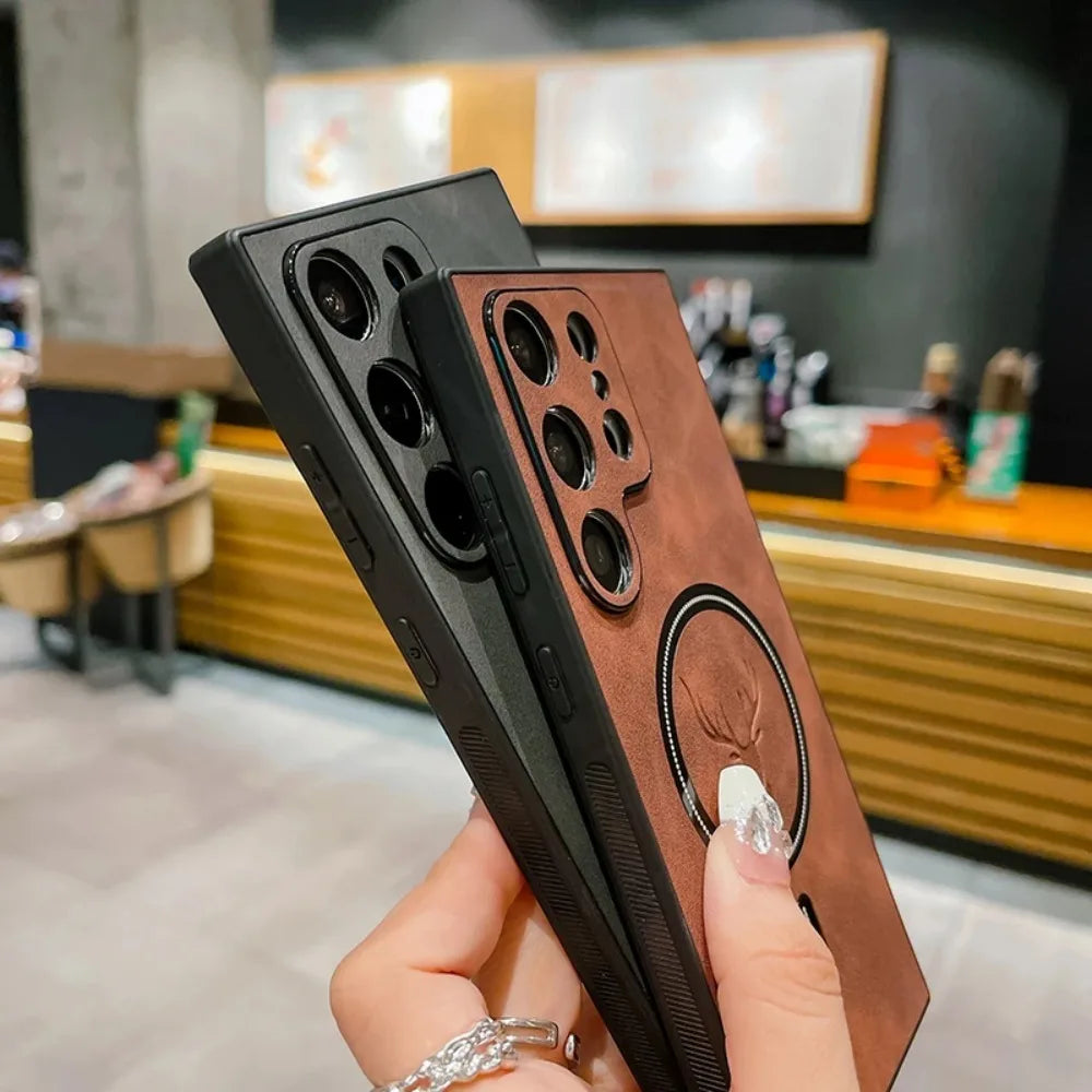 MagSafe Wireless Charging Leather Case for Samsung S24/S23/S22/S21 & Note 20 Series