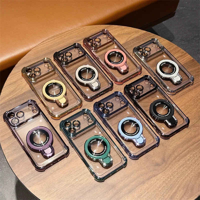 Luxury Shockproof Plating Bright Magsafe Stand Case for iPhone 17 / 17 Pro / 17 Pro Max / Air