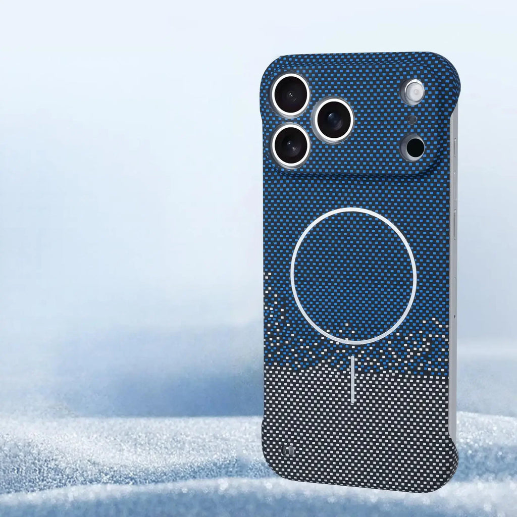 Carbon Fiber Texture Frameless Magsafe Case for iPhone 17 / 16 / 15 / 14 / 13 / 12 Plus / Pro Max