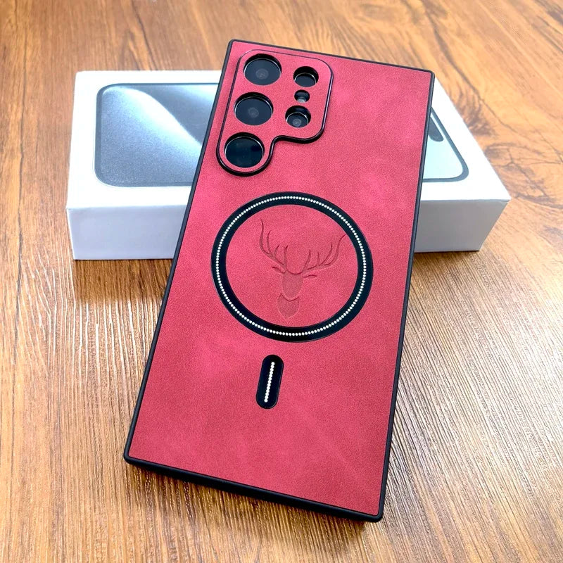 MagSafe Wireless Charging Leather Case for Samsung S24/S23/S22/S21 & Note 20 Series